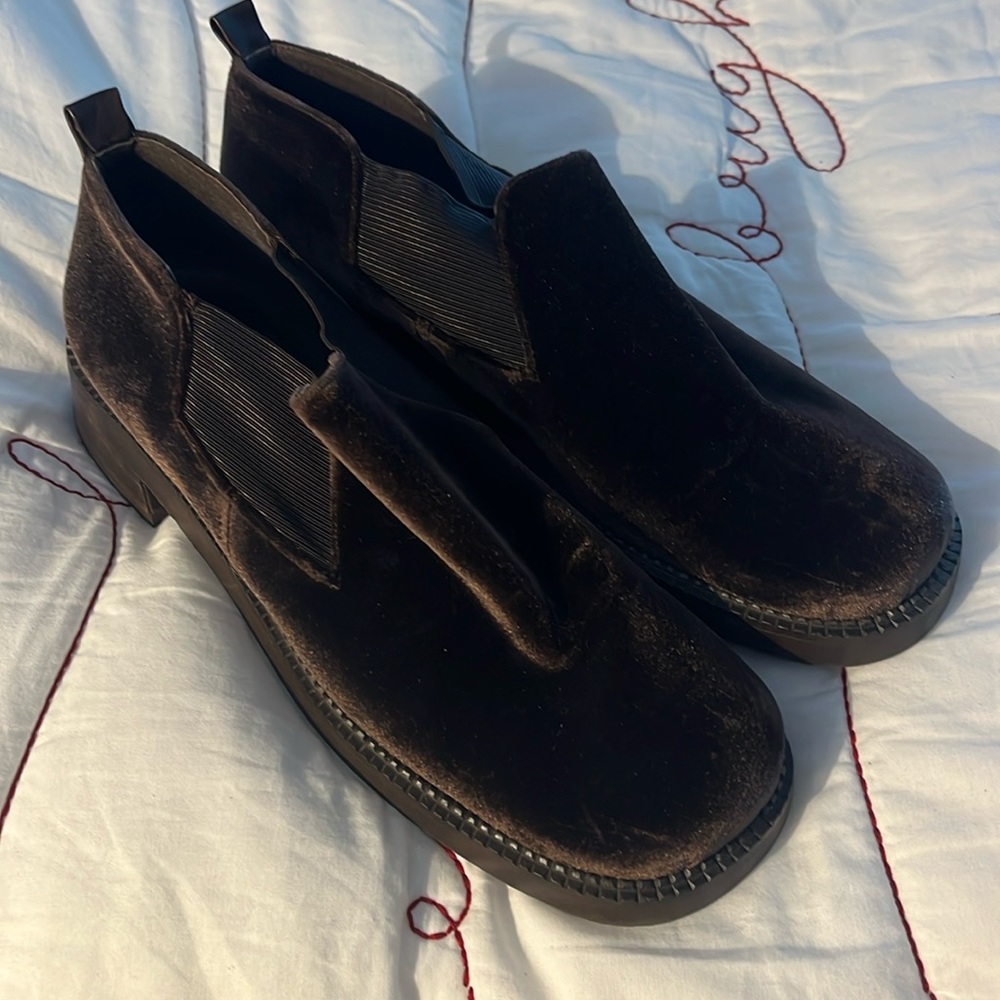 Donald Pilnar Brown Velvet Loafers